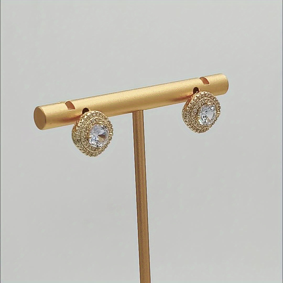 Square Copper Zircon Earrings For Wedding Parties Dating